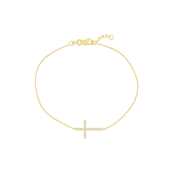 Sideways Cross Bracelet with 1/6tcw Diamond