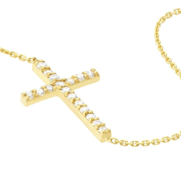 Sideways Cross Bracelet with 1/6tcw Diamond