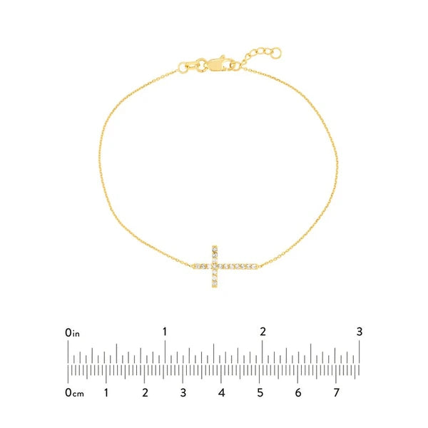 Sideways Cross Bracelet with 1/6tcw Diamond