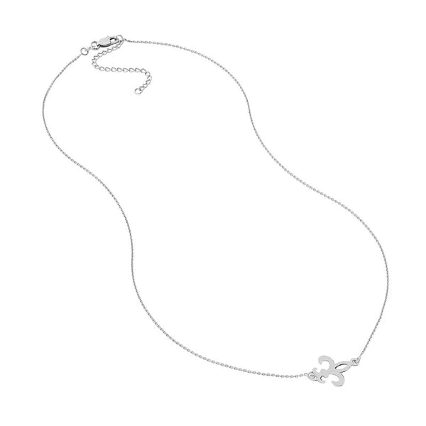 Sterling Silver Fleur-De-Lis Adjustable Necklace