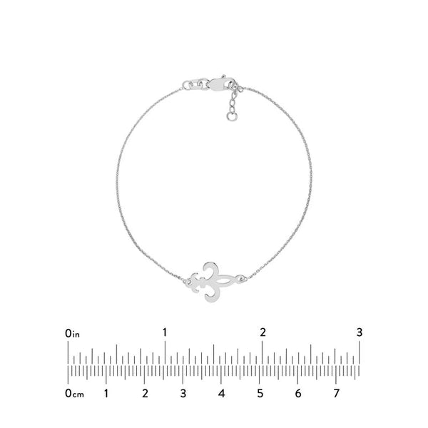 Sterling Silver Fleur-De-Lis Adjustable Bracelet