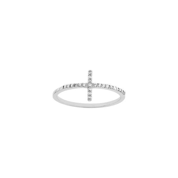Sideways Cross Ring with 1/6tcw Diamond