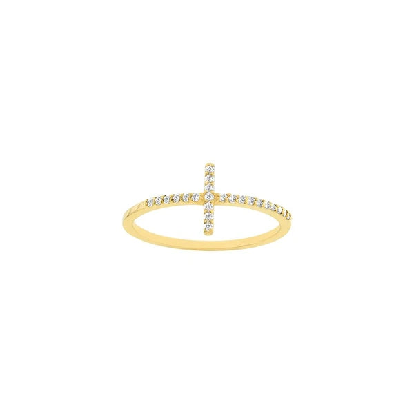 Sideways Cross Ring with 1/6tcw Diamond