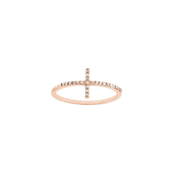 Sideways Cross Ring with 1/6tcw Diamond