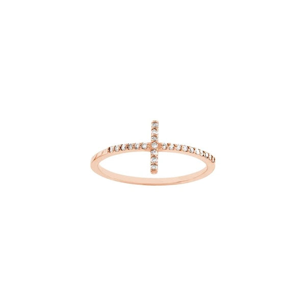 Sideways Cross Ring with 1/6tcw Diamond