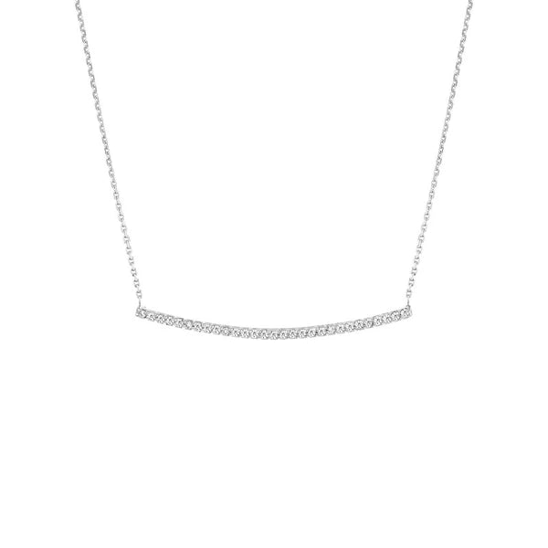 Curved Bar Adj. Necklace with 1/5tcw Diamond
