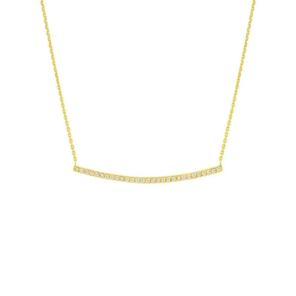 Curved Bar Adj. Necklace with 1/5tcw Diamond