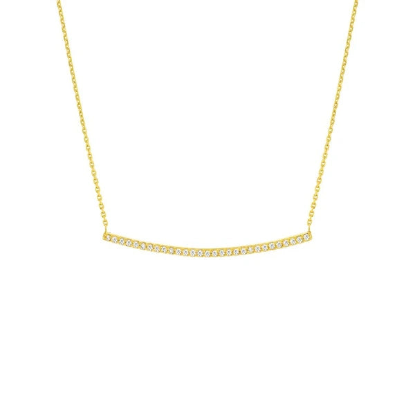 Curved Bar Adj. Necklace with 1/5tcw Diamond