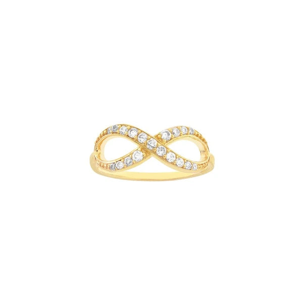 Plated Sterling Silver CZ Infinity Ring