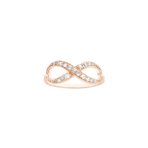 Plated Sterling Silver CZ Infinity Ring