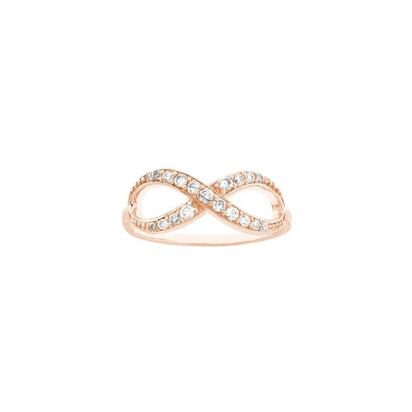 Plated Sterling Silver CZ Infinity Ring