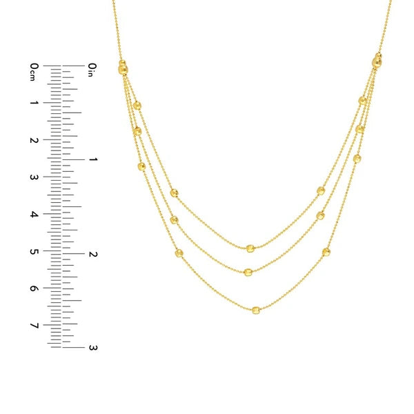 Bib Necklace with Diamond-Cut Beads
