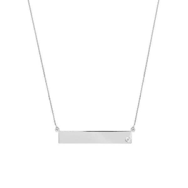 Adjustable 18' Bar Necklace with 2pt Diamond