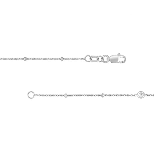 Sterling Silver CZ and Mariner Link Station Long Necklace