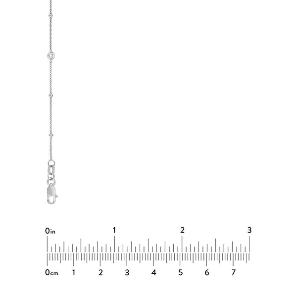 Sterling Silver CZ and Mariner Link Station Long Necklace