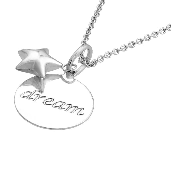 Sterling Silver Dream Disk- Star Necklace
