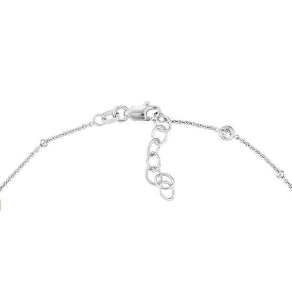 Sterling Silver and Plated Link and CZ Anklet