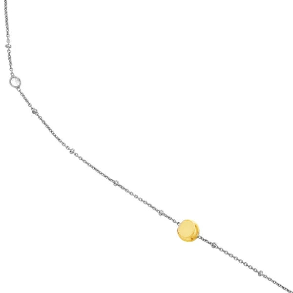 Long And Lovely Yellow/White Bead Station Necklace