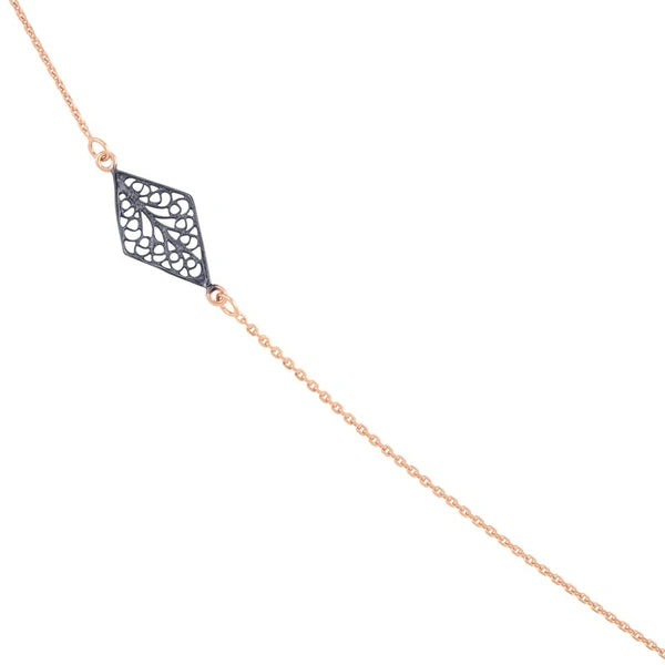 Sterling Silver Kite-Shaped Filigree Stations Long Necklace
