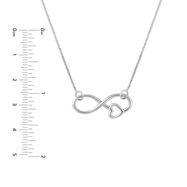Sterling Silver Infinity Symbol Heart Adjustable Necklace