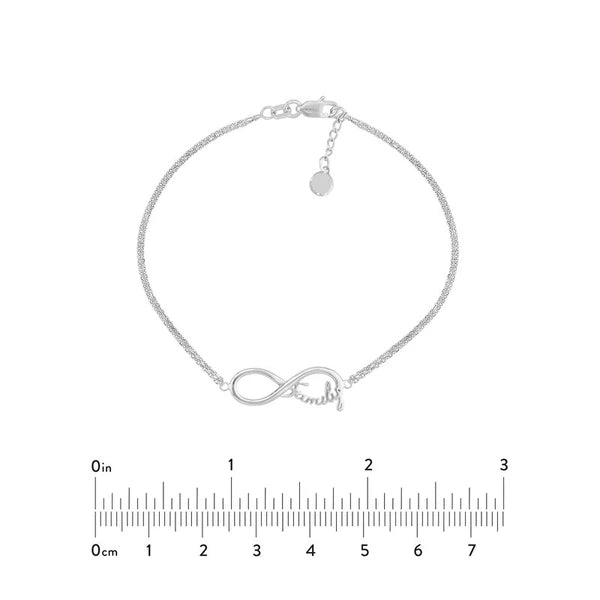 Sterling Silver Infinity Symbol Family Adjustable Bracelet