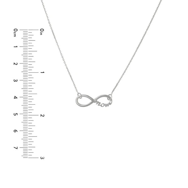 Sterling Silver Infinity Symbol Mom Adjustable Necklace