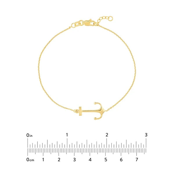 Sideways Anchor Adjustable Bracelet