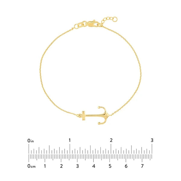 Sideways Anchor Adjustable Bracelet