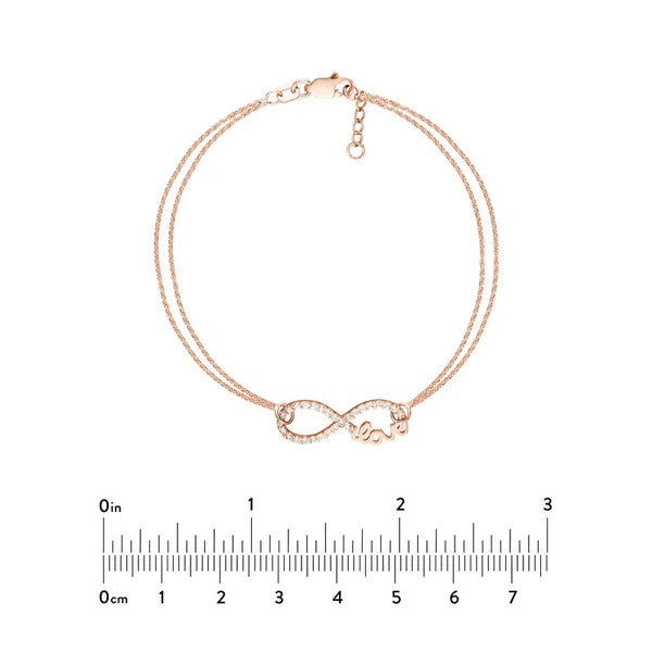 Plated Sterling Silver CZ Infinity Love Bracelet