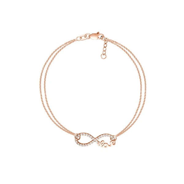 Plated Sterling Silver CZ Infinity Love Bracelet