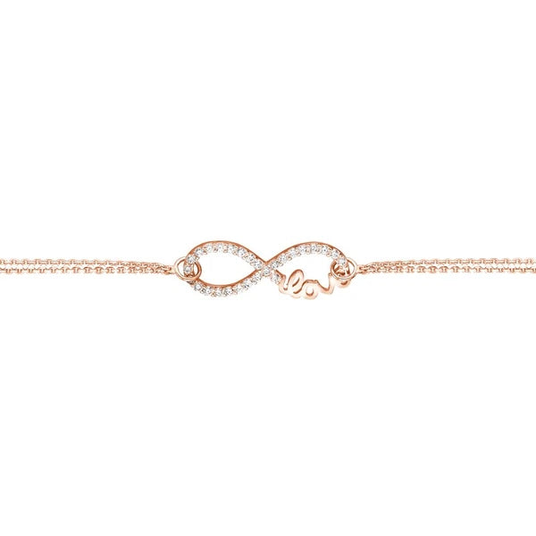 Plated Sterling Silver CZ Infinity Love Bracelet