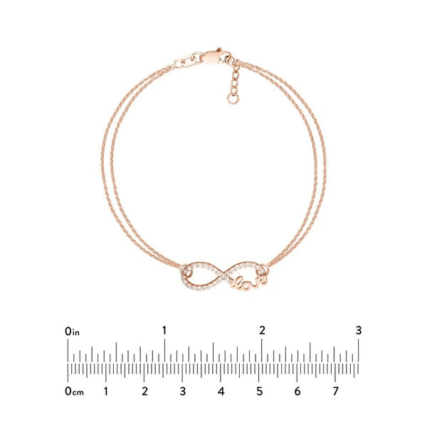 Plated Sterling Silver CZ Infinity Love Bracelet