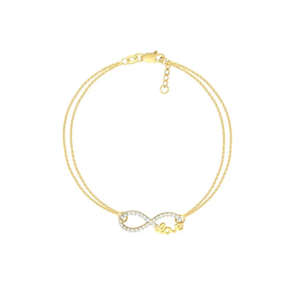 Plated Sterling Silver CZ Infinity Love Bracelet