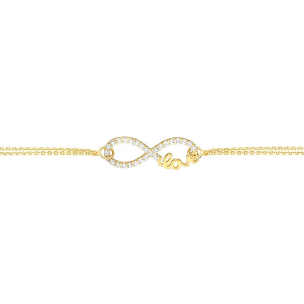 Plated Sterling Silver CZ Infinity Love Bracelet