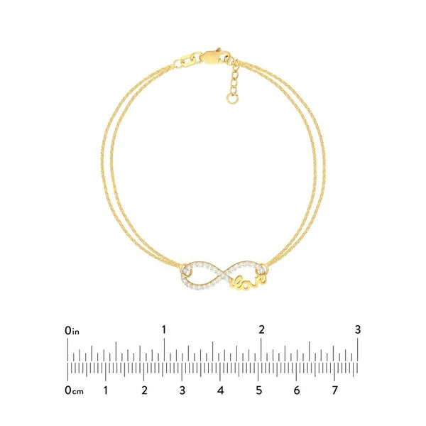 Plated Sterling Silver CZ Infinity Love Bracelet