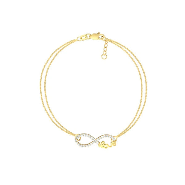 Plated Sterling Silver CZ Infinity Love Bracelet