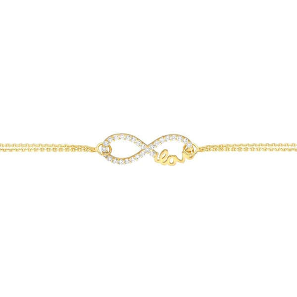 Plated Sterling Silver CZ Infinity Love Bracelet