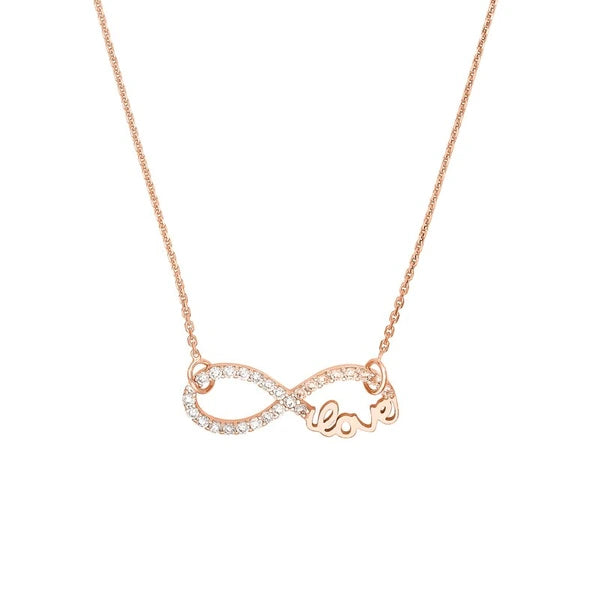 Plated Sterling Silver CZ Infinity Love Necklace