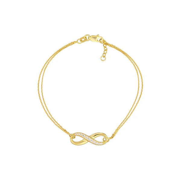 Half-CZ Infinity Adjustable Bracelet