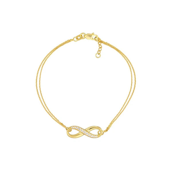Half-CZ Infinity Adjustable Bracelet