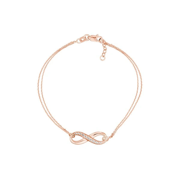 Half-CZ Infinity Adjustable Bracelet