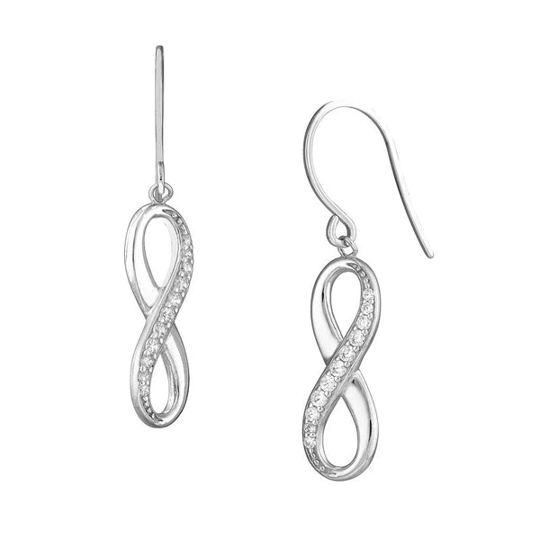 Dangle 1/2 CZ Infinity Earrings