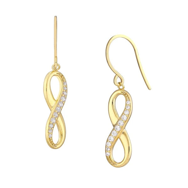 Dangle 1/2 CZ Infinity Earrings