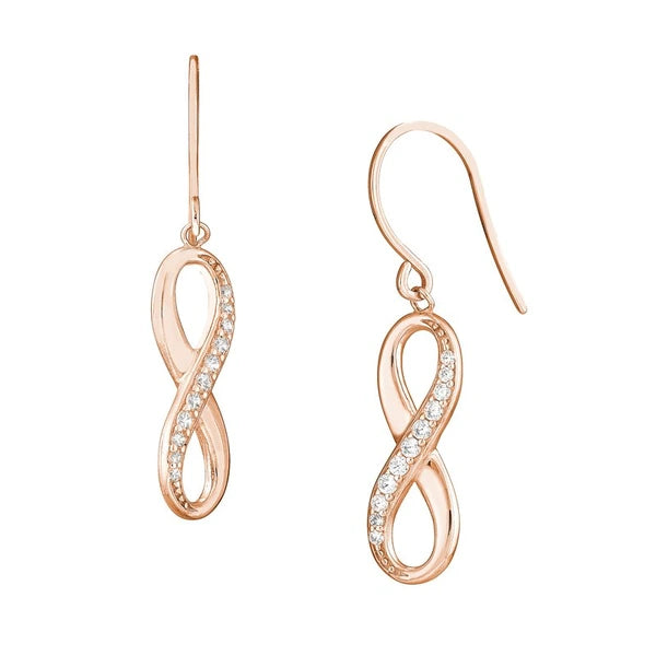 Dangle 1/2 CZ Infinity Earrings