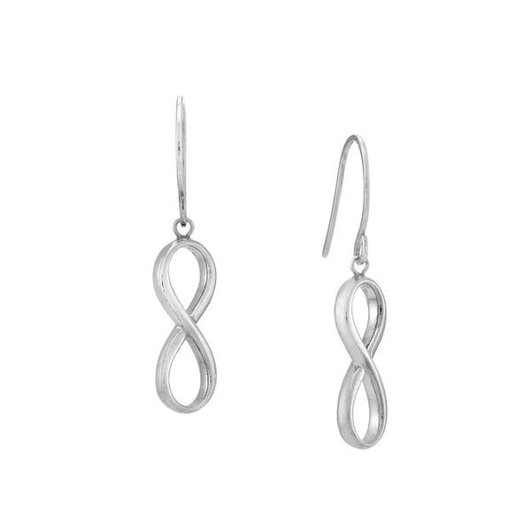 Plated Sterling Silver Infinity Dangle Earrings