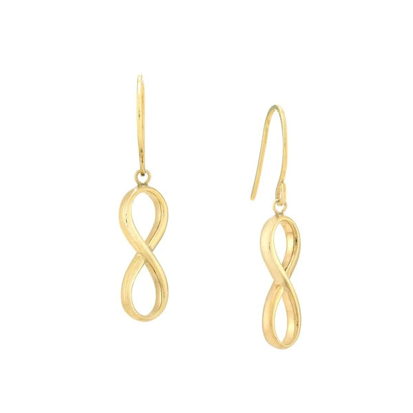 Plated Sterling Silver Infinity Dangle Earrings