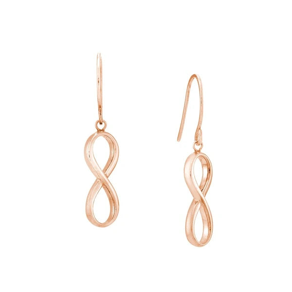 Plated Sterling Silver Infinity Dangle Earrings