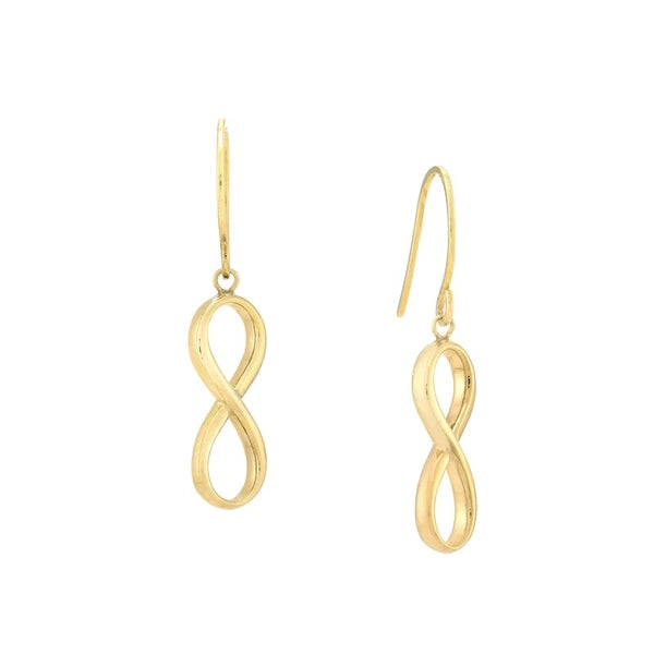 Plated Sterling Silver Infinity Dangle Earrings