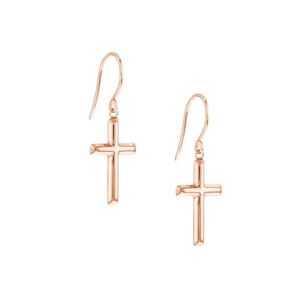 Cross Dangle Earrings on Fish Hook