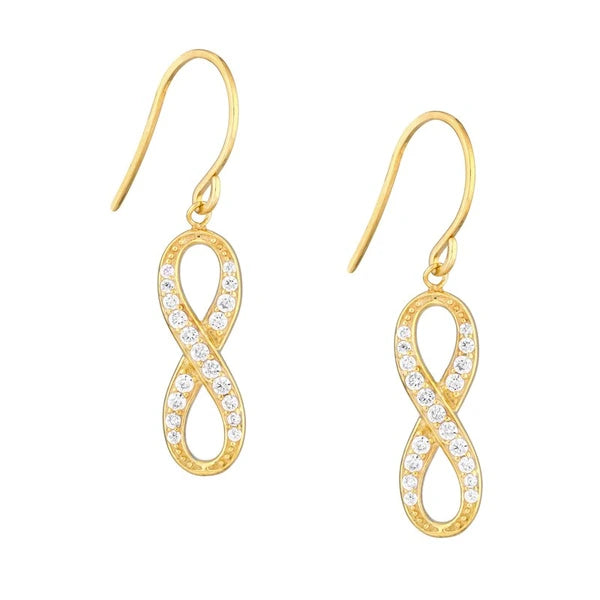 Dangle CZ Infinity Earrings